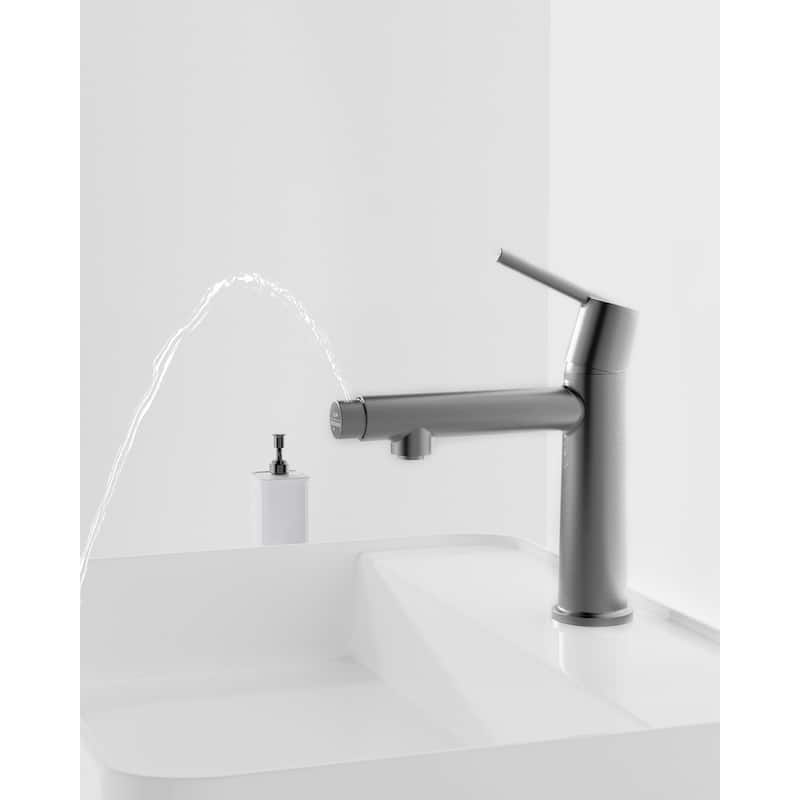 Bathroom Sink Faucet with Single Handle and Dual Water Modes - 7.71" x 4.68" x 9.21"
