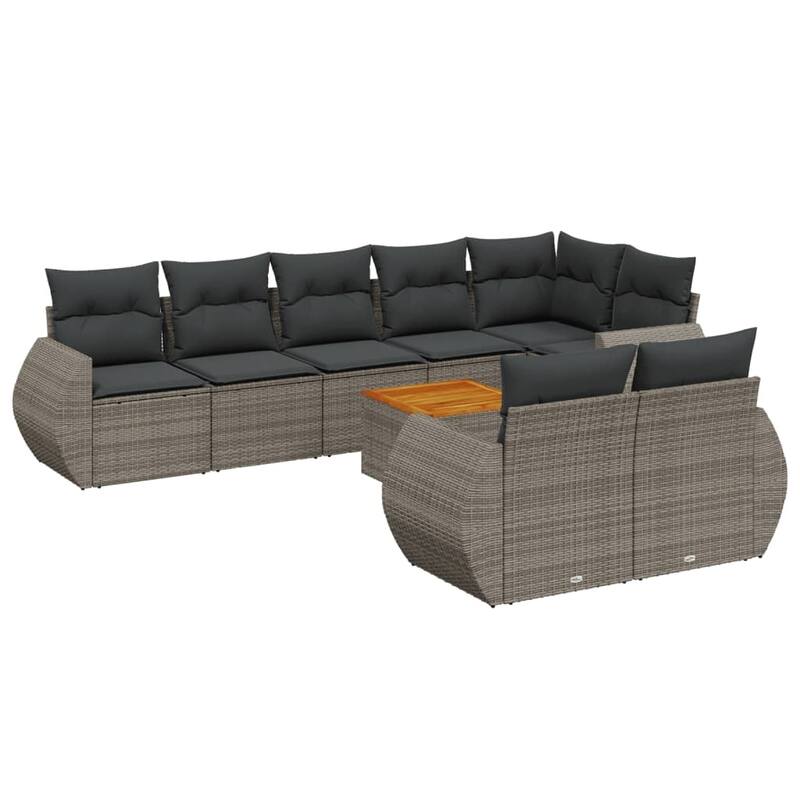 vidaXL Garden Sofa Set Black - 21.7 x 21.7 x 14.6
