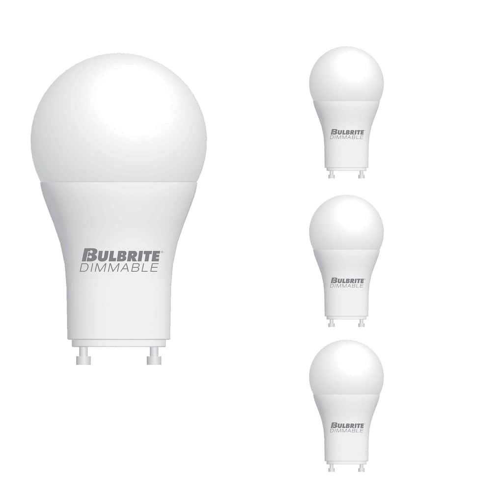 Bulbrite LED Filament Pack of (4) Dimmable A19 Light Bulbs with Frost Finish and Bi-Pin (GU24) Base