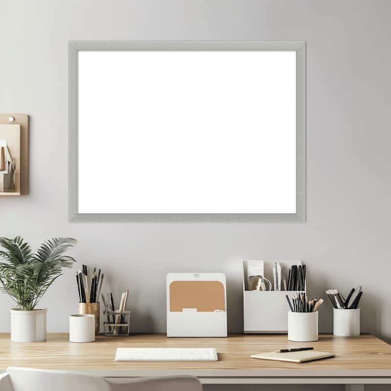 Amanti Art Silver Leaf Framed Dry Erase Magnetic Board