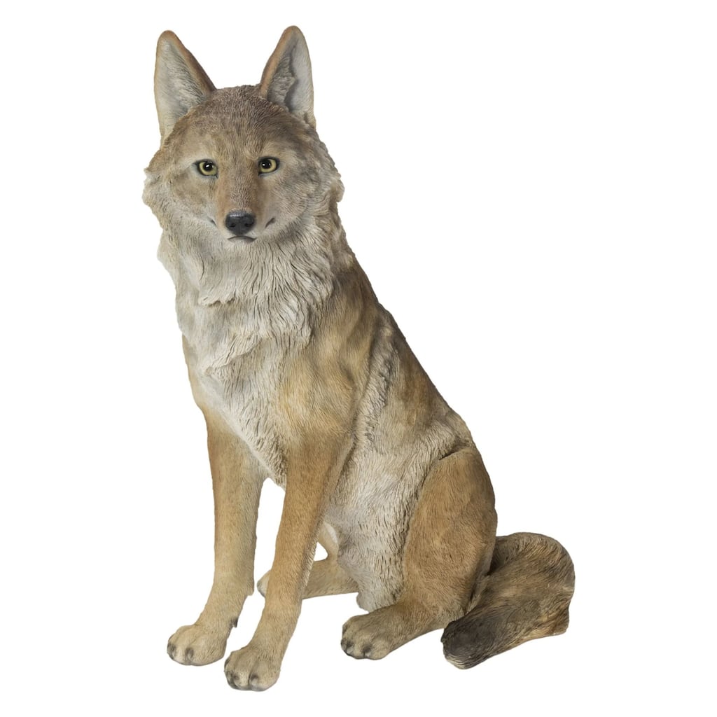 22" Sitting Coyote Outdoor Garden Statue