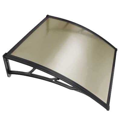 Yescom 80"x40" Door Window Awning Whole One-piece Polycarbonate UV30+ Outdoor Rain Snow Protection Transparent White