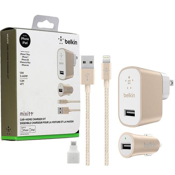 Belkin Charger Home And Car Kit For Iphone Amp Ipad Retail Packaging Gold