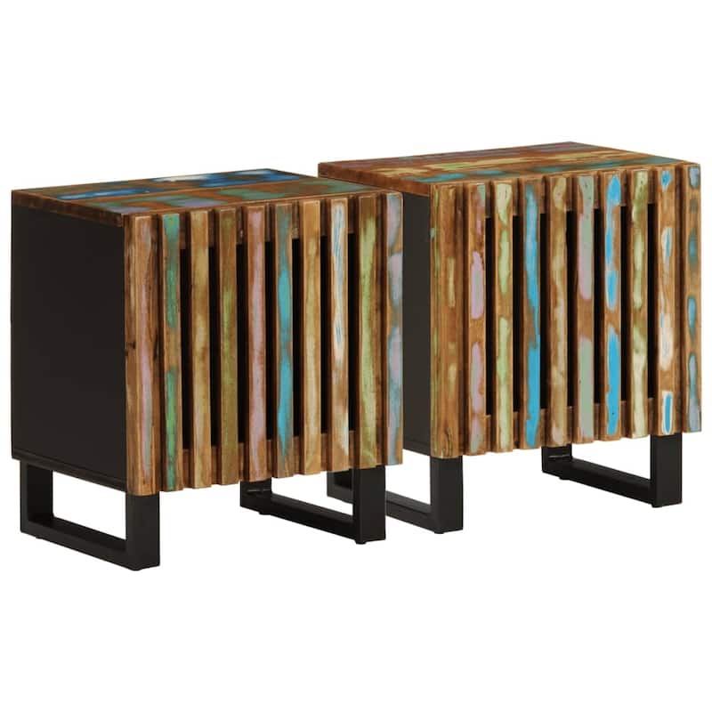 vidaXL Bedside Cabinet Set of 2 Multicoloured