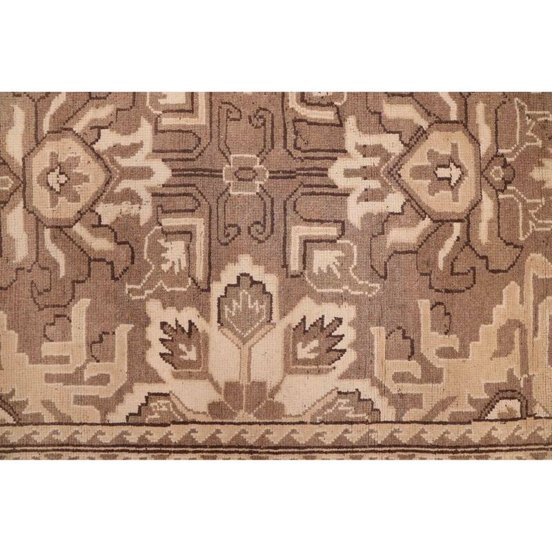 ECARPETGALLERY Hand-knotted Finest Kargahi Brown Wool Rug - 6'7 x 9'11