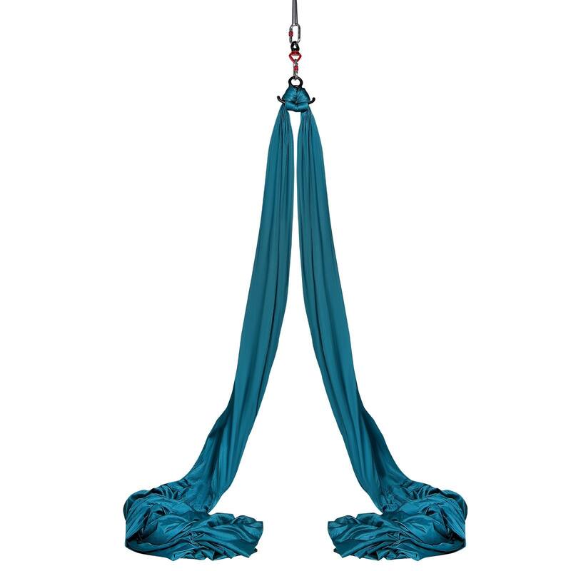 Aerial Yoga Hammock with 100gsm Nylon, Full Rigging Kit & Easy Setup - Dark-Green - Dark-Green