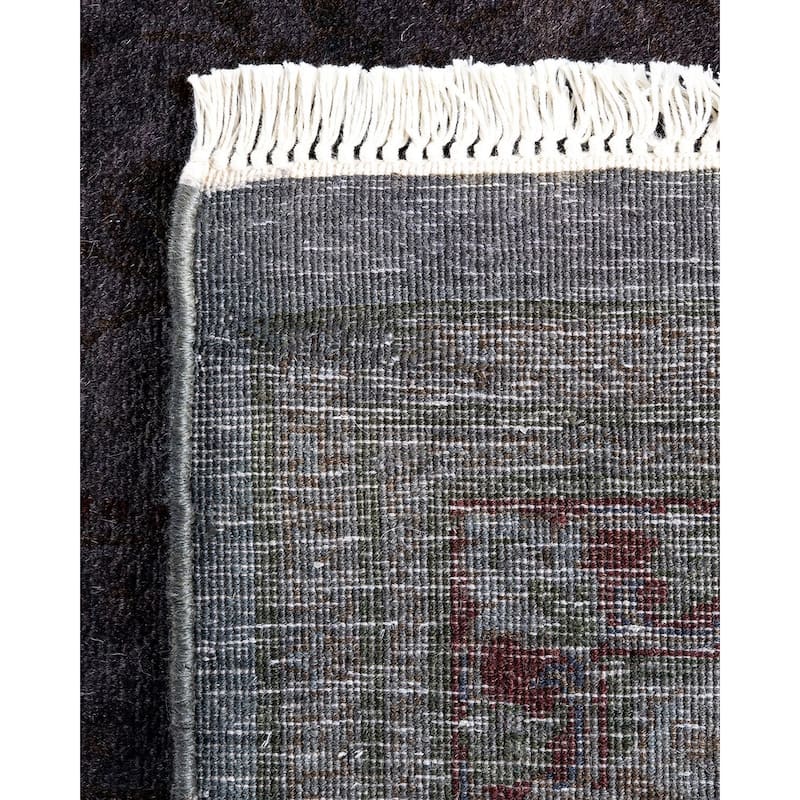 Fine Vibrance, One-of-a-Kind Hand-Knotted Runner Rug - Brown, 3' 1" x 9' 2" - 3' 1" x 9' 2"