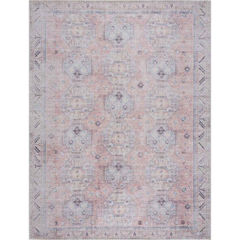 Hauteloom AUY Collection Machine Washable Persian Medallion Area Rug