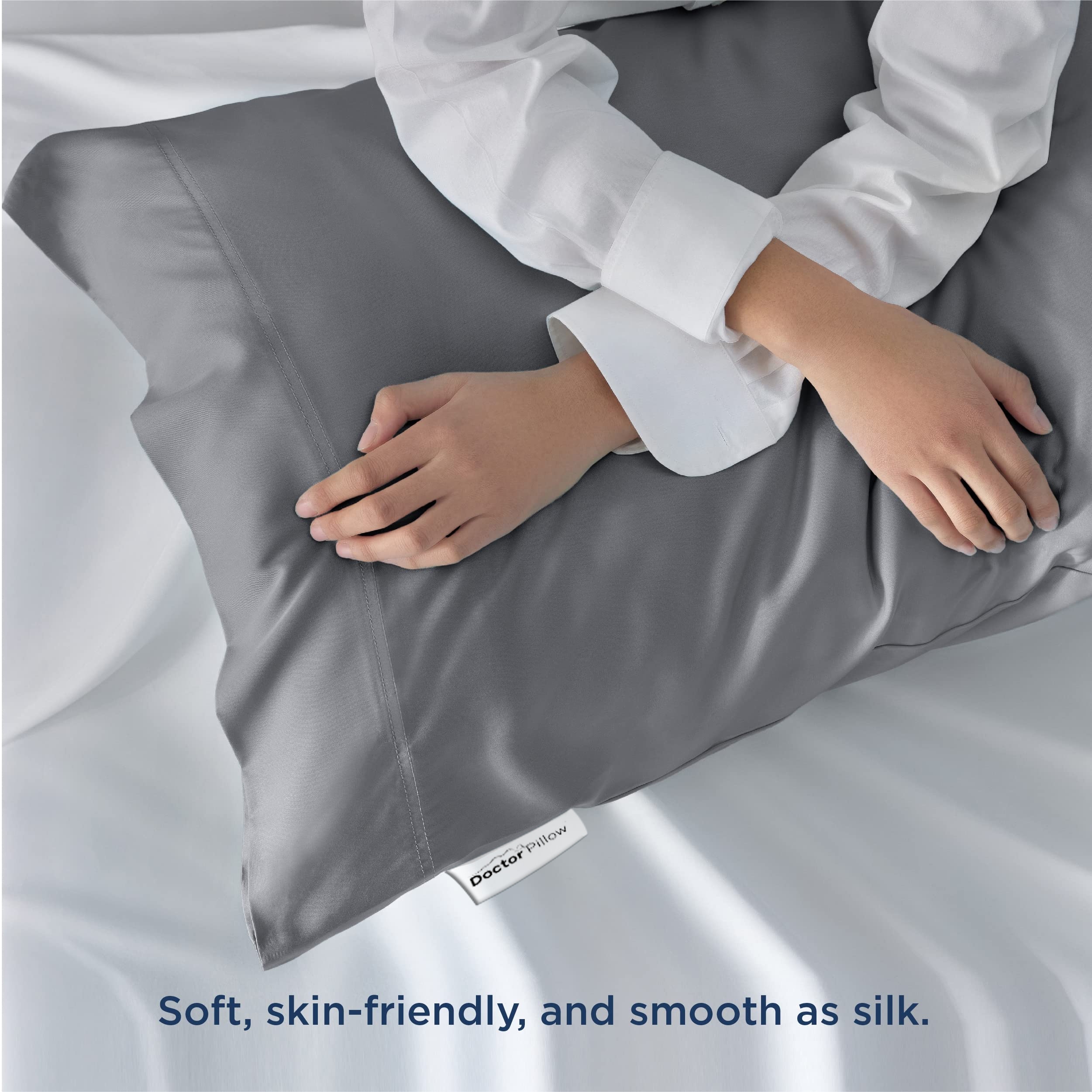 Doctor Pillow Luxury Bamboo Pillowcase Single Grey
