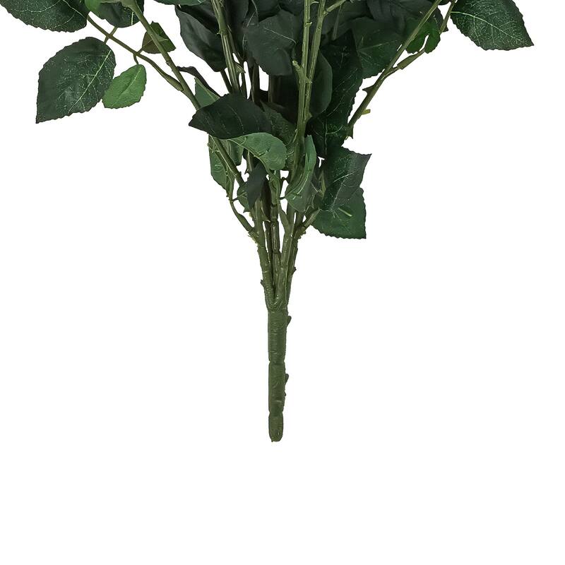 Rose Artificial Floral Bush Spray- 18" - Pink