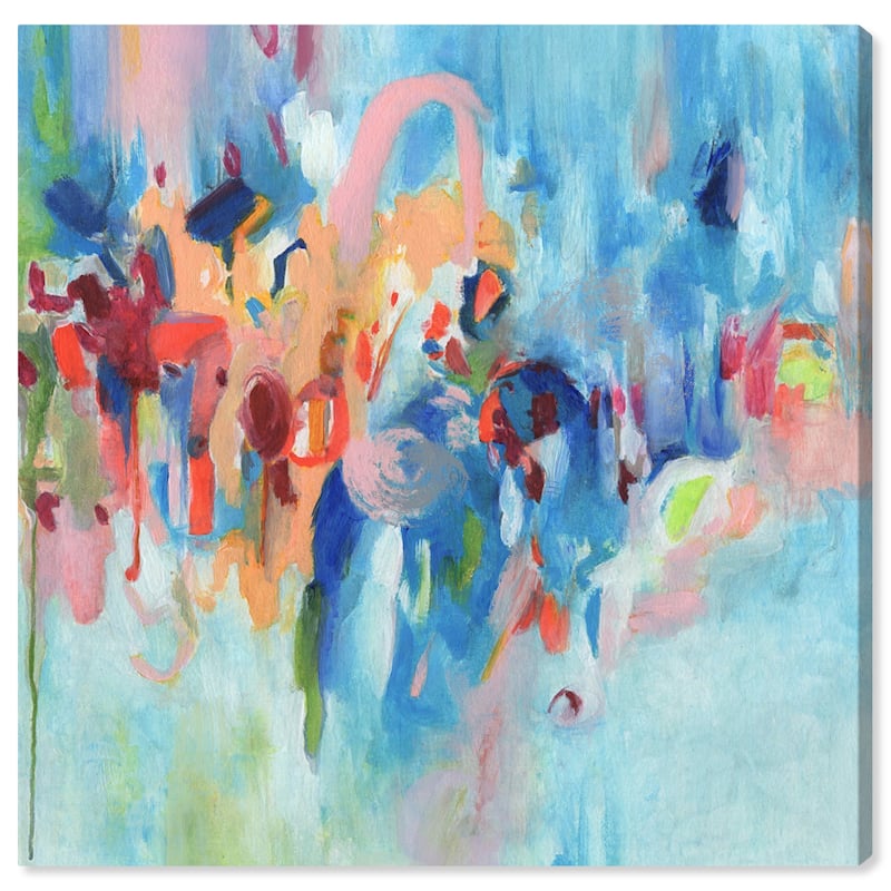Art Remedy New Sky Gallery Wrapped Blue Abstract 1 Piece Canvas Wall Art - 20 x 20
