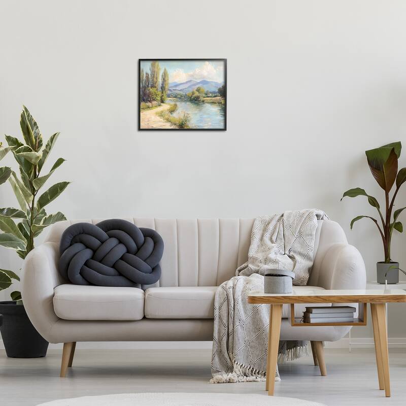 Stupell Along The Mountain River Framed Giclee Art Design By Petal Prints Design