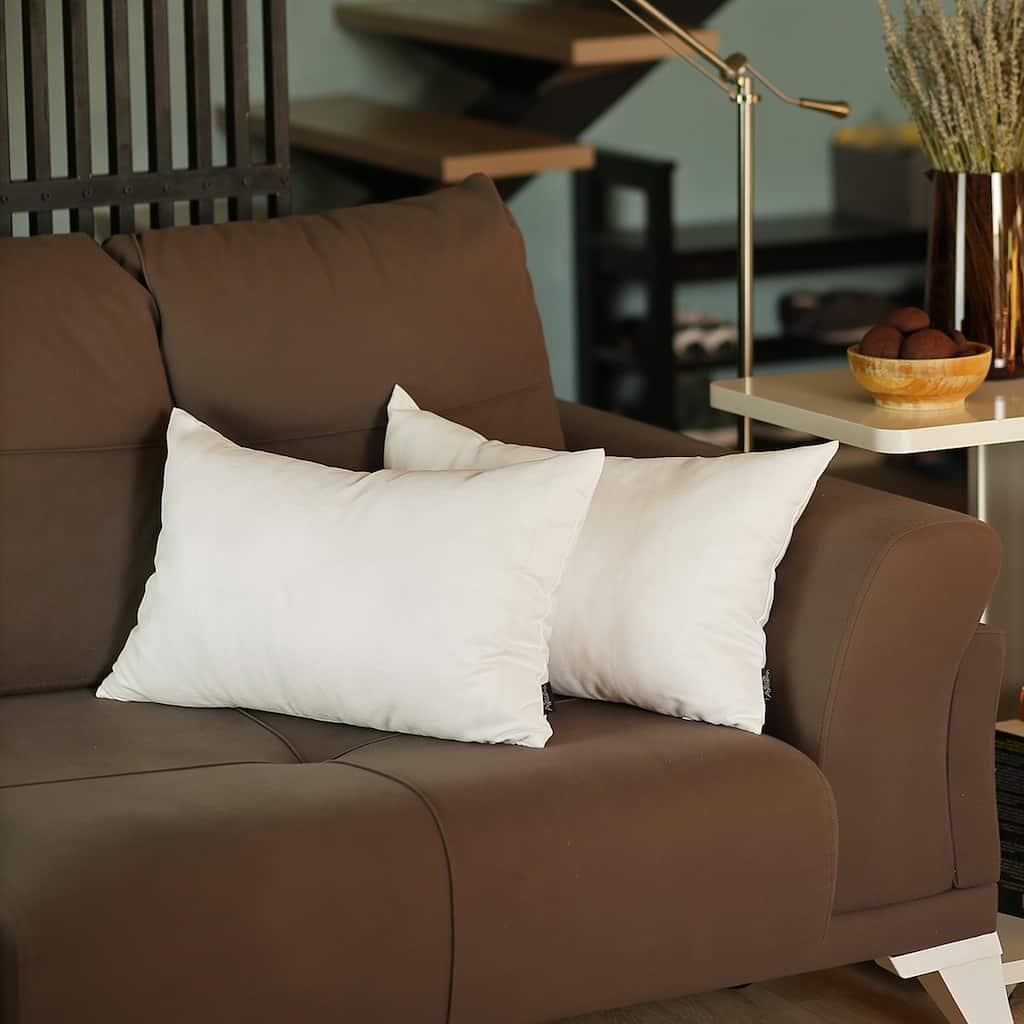 Honey Set of 2 Decorative Throw Pillow Cover Solid Color Lumbar