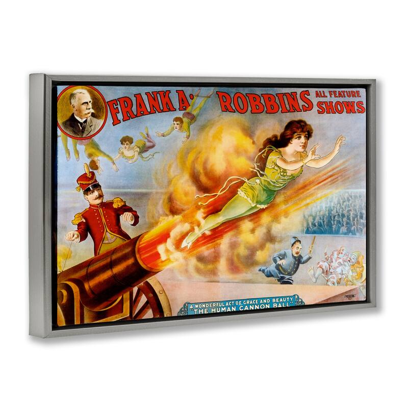 Stupell Vintage Circus Advertisement Framed Floater Canvas Wall Art Design By Marcus Jules