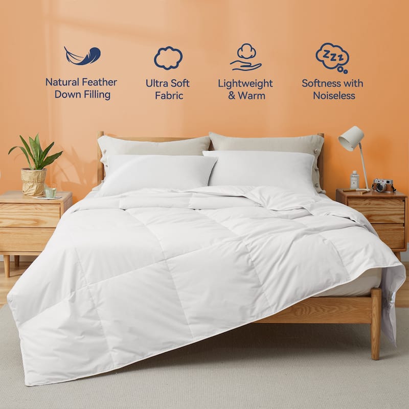 All-season Medium Warmth Luxury Goose Down Blend Duvet Insert Comforter - Full - Queen - Lightweight