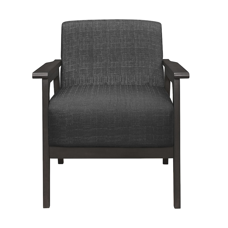 Fabric Upholstered Accent Chair with Antique Gray Frame