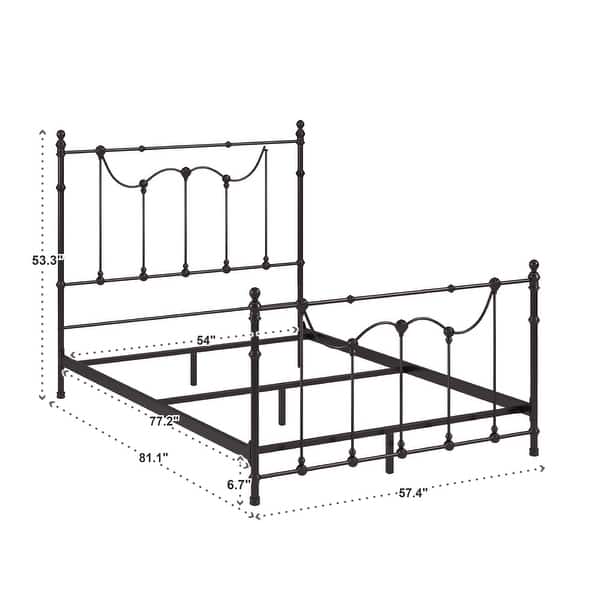 dimension image slide 0 of 3, Bellwood Victorian Iron Metal Bed by iNSPIRE Q Classic