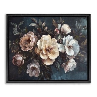 Stupell Bold Vintage Blooms Framed Floater Canvas Wall Art Design By ...