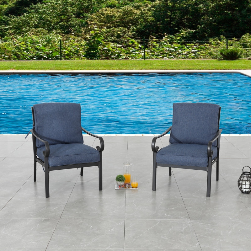 Metal patio chairs with cushions deals