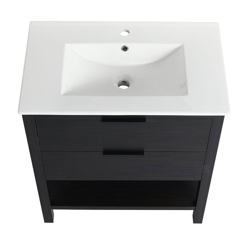 30" Bathroom Vanity with Sink and 2 Soft-Close Drawers