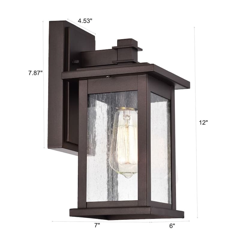 1 Light Transitional Square 12 Inch Outdoor Wall Lantern