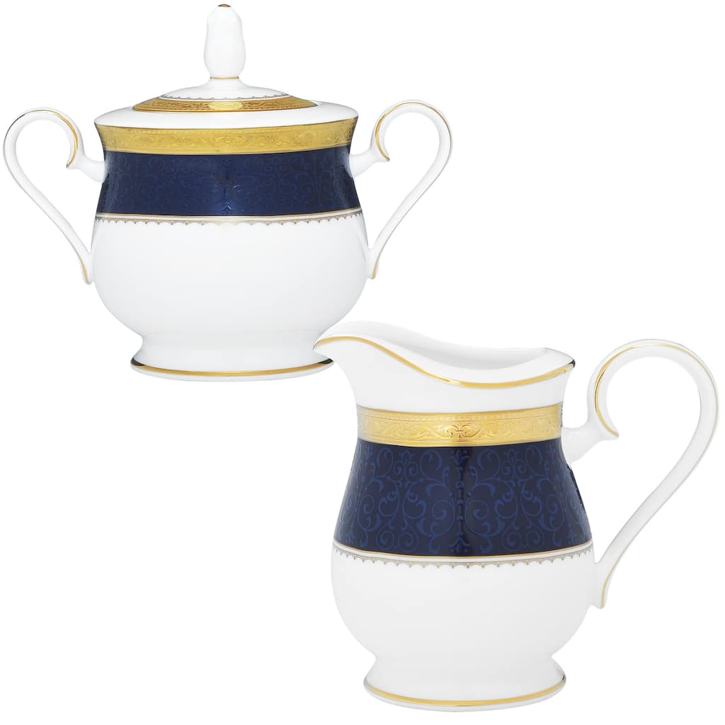 Odessa Cobalt Gold Sugar & Creamer Set