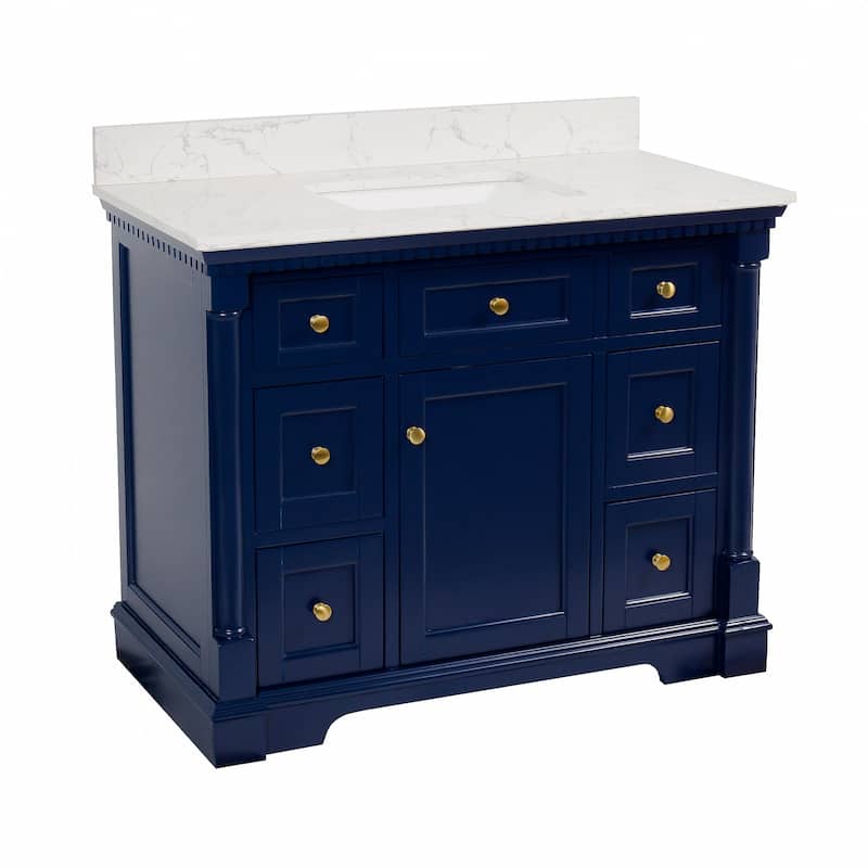 KitchenBathCollection Sydney 42" Bathroom Vanity with Engineered Marble Top