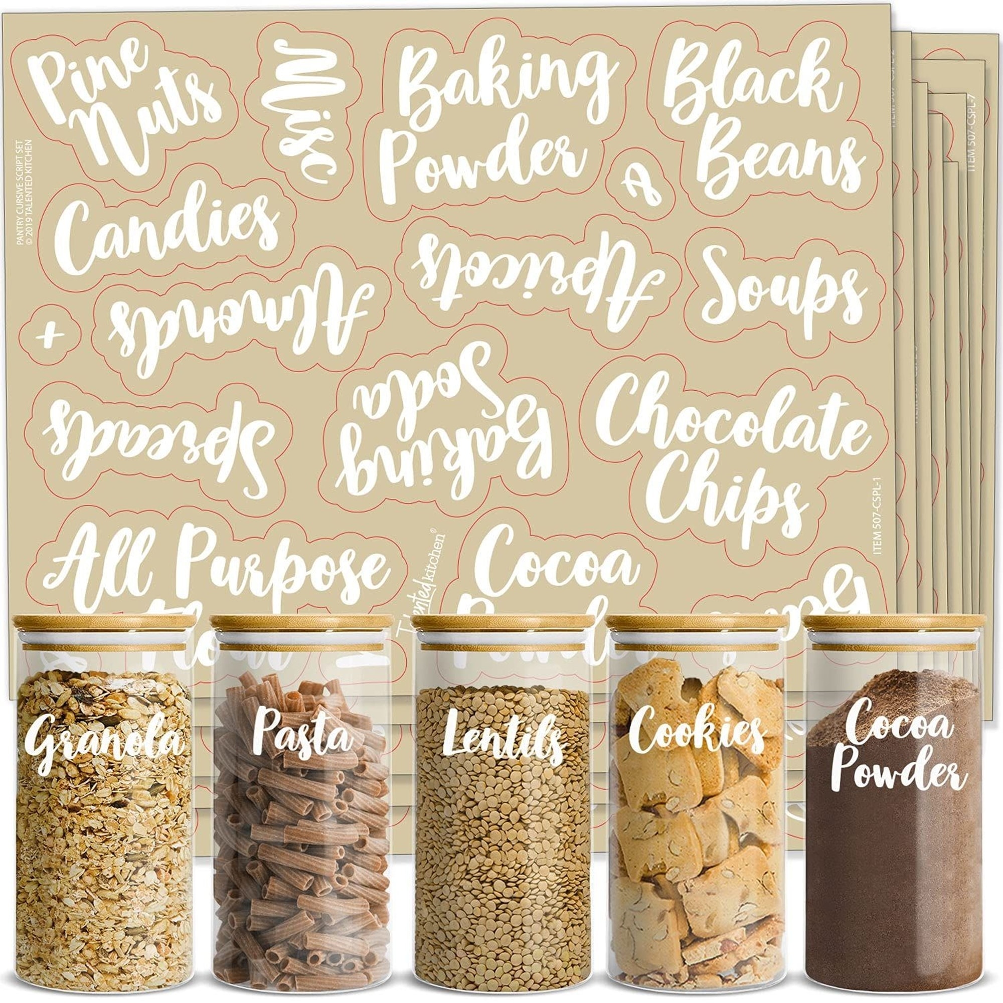 145x Clear Preprinted Label Stickers for Pantry Kitchen Spice Herb Organizer  Jar - Bed Bath & Beyond - 36365597