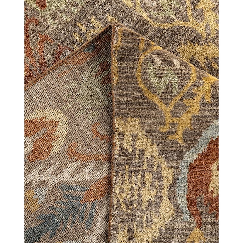 Ikat One-of-a-Kind Hand-Knotted Area Rug - Rust, 9' 0" x 12' 1" - 9' 0" x 12' 1"