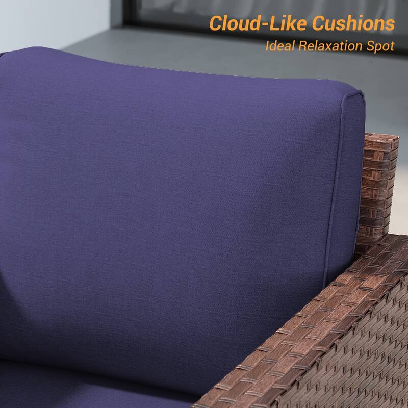 Livoosun Patio Outdoor Couch,3-Seater Furniture with Removable Cushion