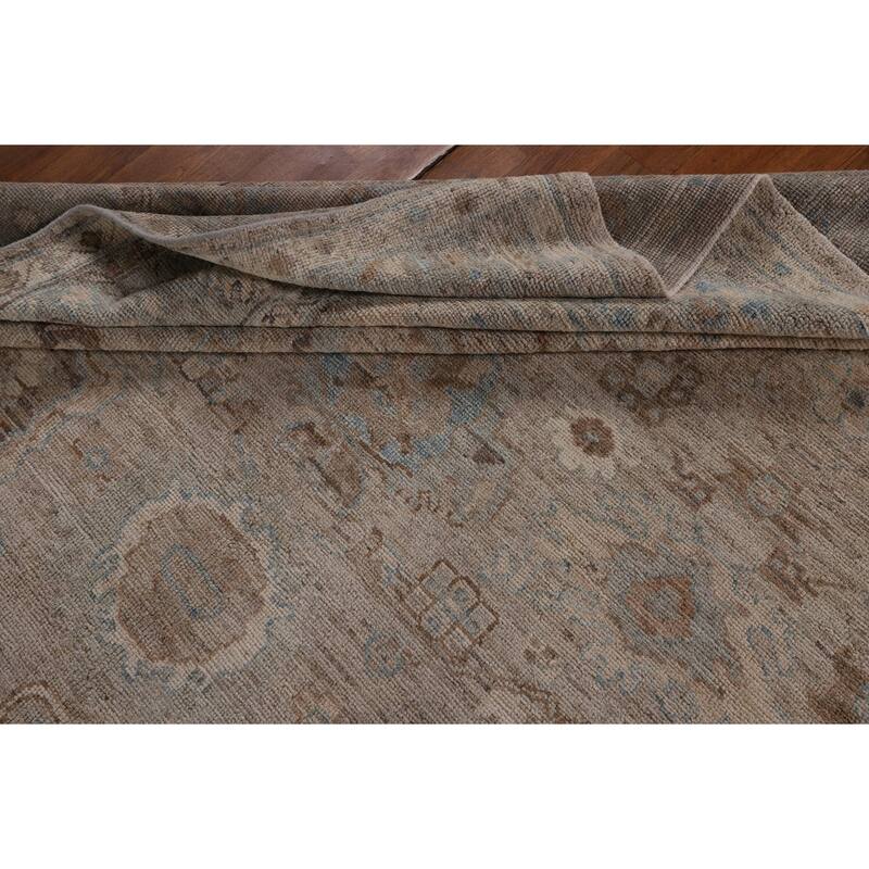 Oushak Turkish Area Rug Vegetable Dye Hand-Knotted Floral Wool Carpet - 8'1"x 10'1"