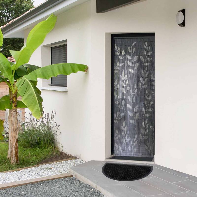 Half-Round Door Mat Heavy Duty Non-Slip Low Profile 30x18 In