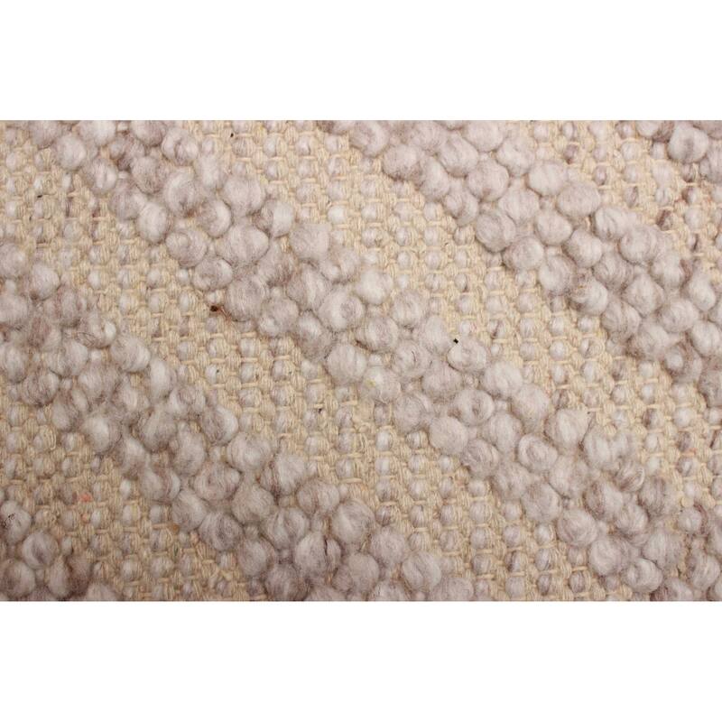 ECARPETGALLERY Braid weave Sienna Beige Wool Rug - 5'1 x 7'5