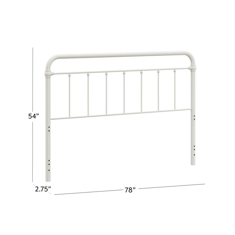 Hillsdale Kirkland Metal Headboard, White