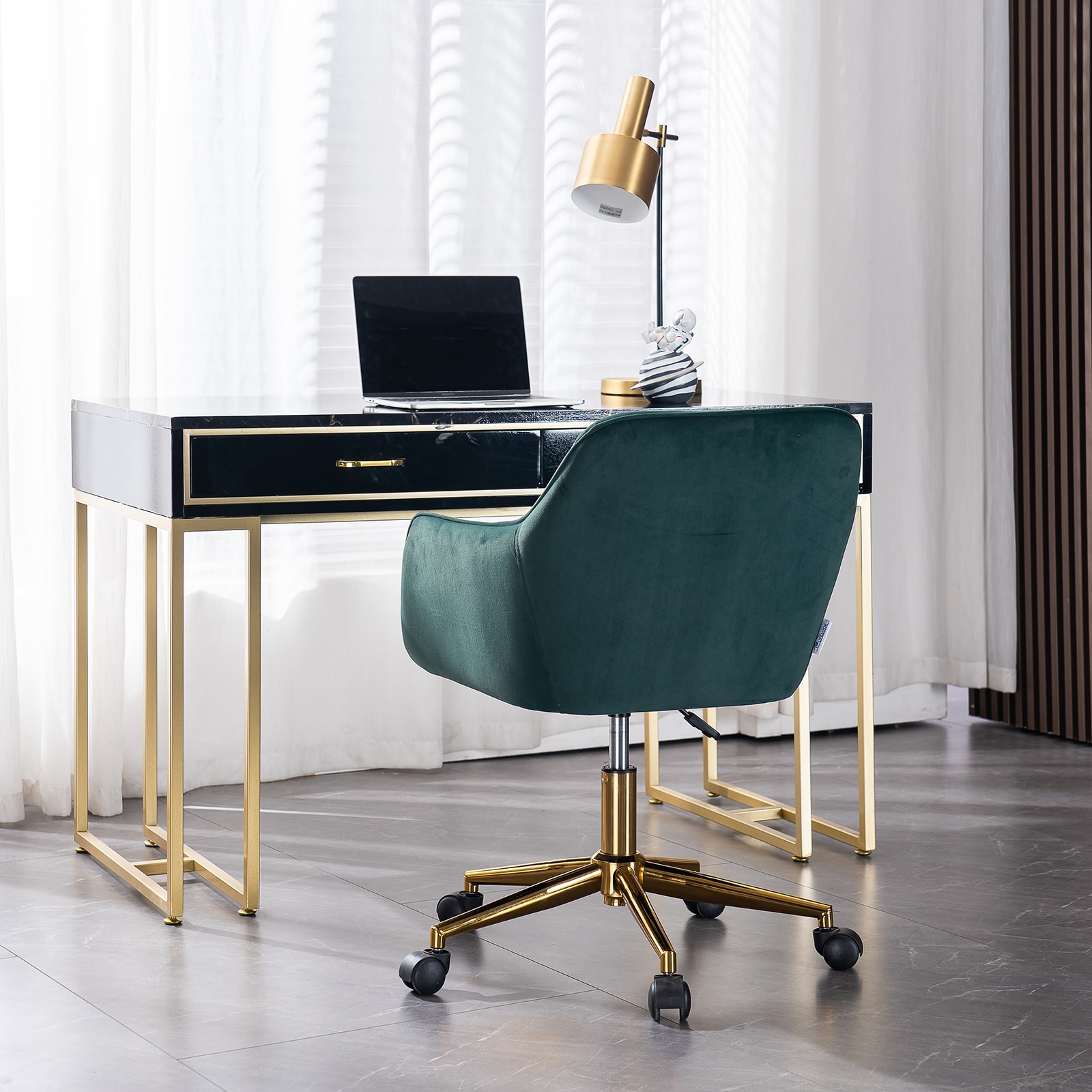 Black gold discount desk chair