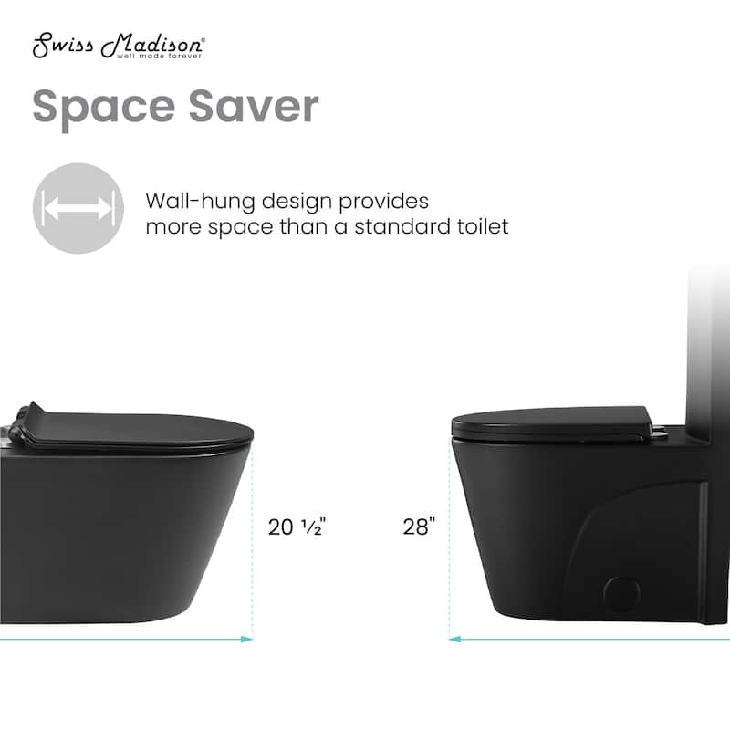 Swiss Madison SM-WT465 Calice Wall Mounted Round Toilet Bowl Only -
