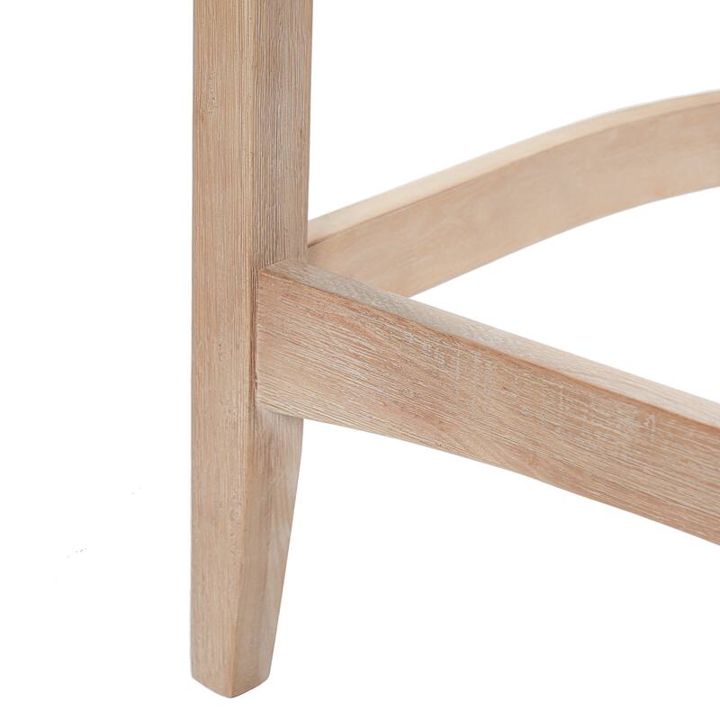 Christopher Knight Home - Mid-Century Upholstered Wooden Counter Stools - 27" Seat Height Bar Stools with Back, Set of 2