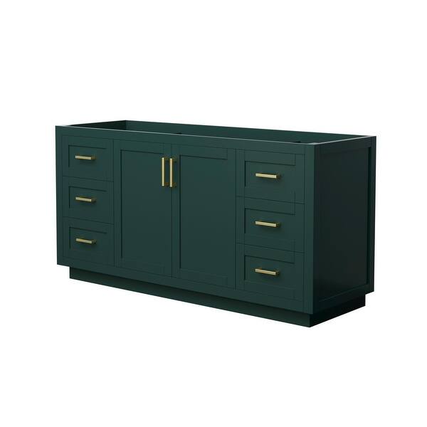 slide 2 of 11, Wyndham Collection WCF2929-66S-CX-MXX Miranda 66" Single Free Standing Green / Brushed Gold Hardware
