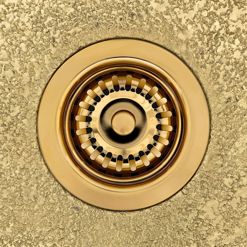3.5-in Kitchen, Prep, Bar Basket Strainer Drain in Polished Brass (D-132PB)