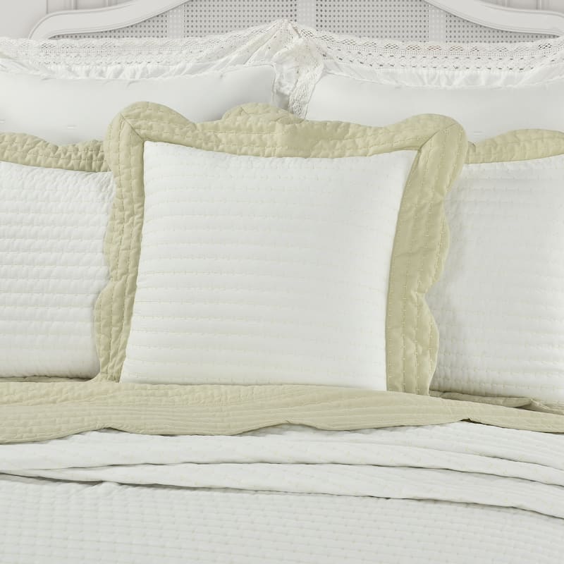 Amherst 20" Square Quilted Decorative Throw Pillow - Green