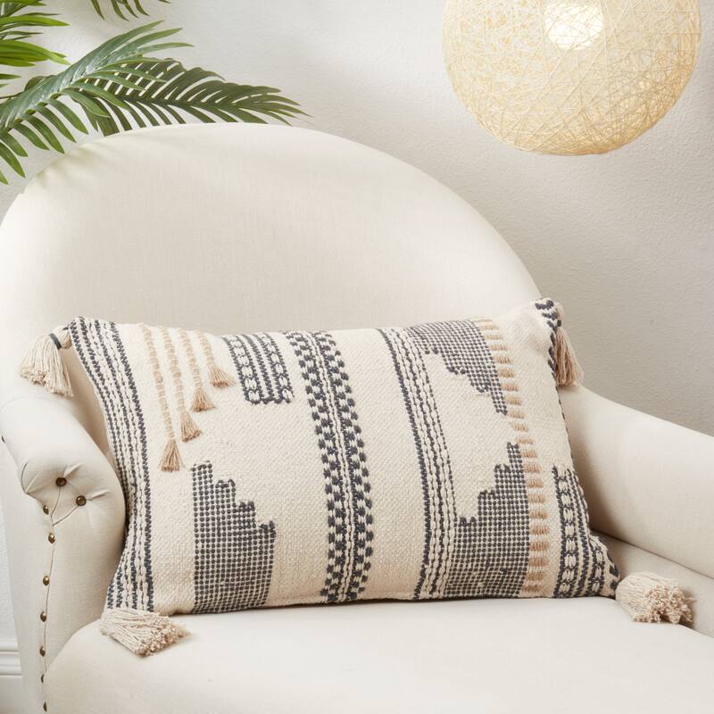 Geometric Harmony Stitch Throw Pillow