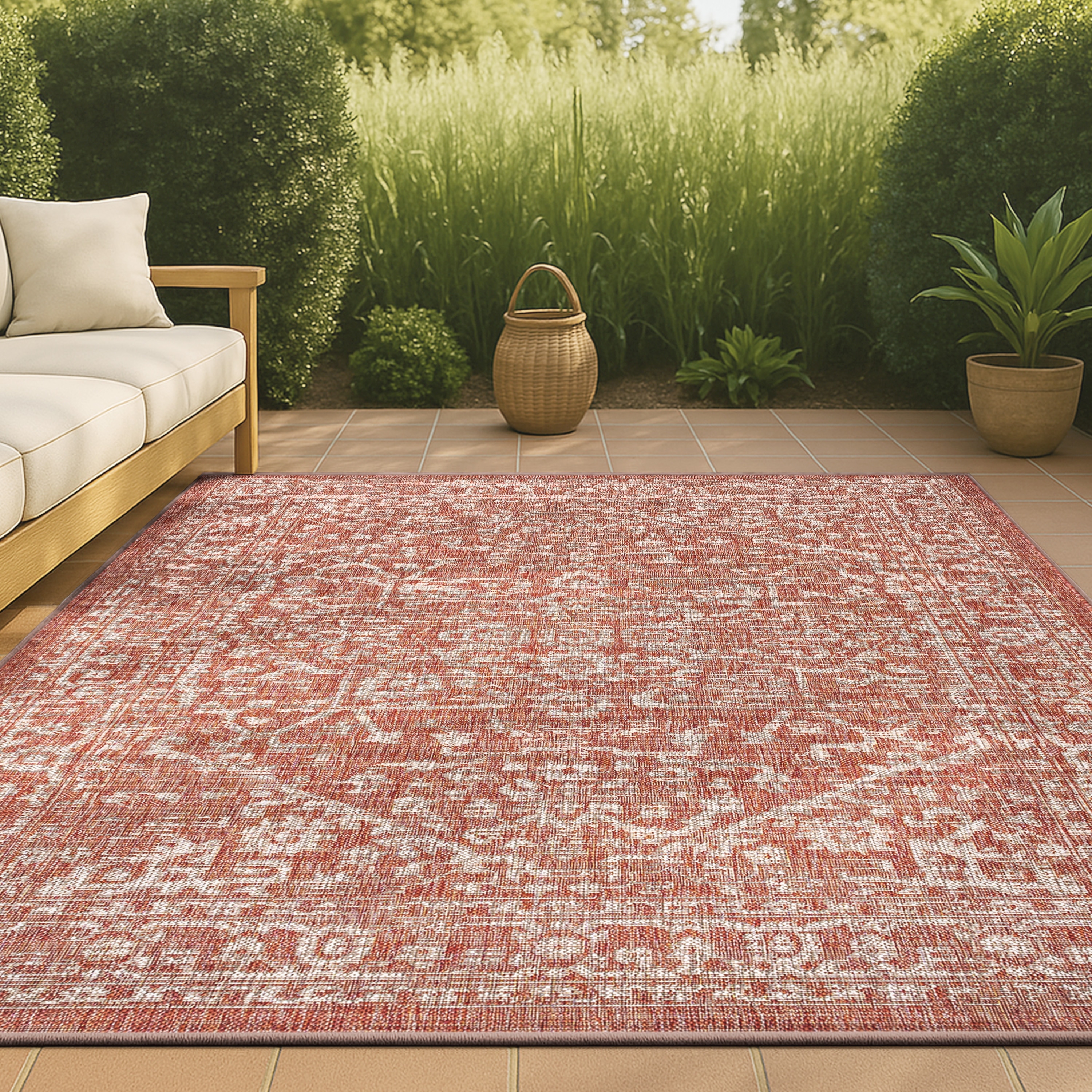JONATHAN Y Medallion Textured Weave Indoor/Outdoor Area Rug