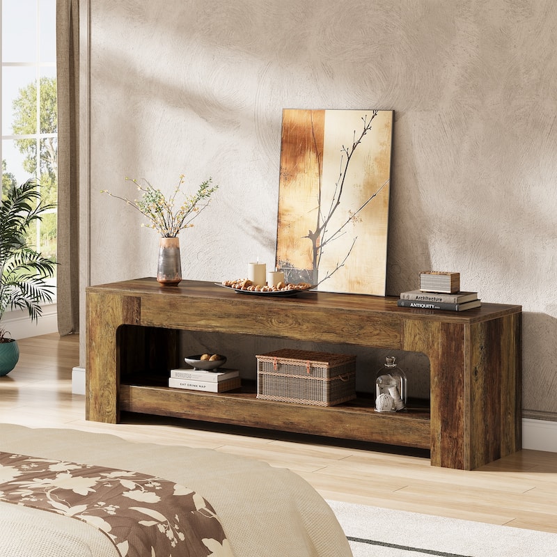 Farmhouse Rustic TV Stand for Living Room for 55/60/65/75-Inch TVs
