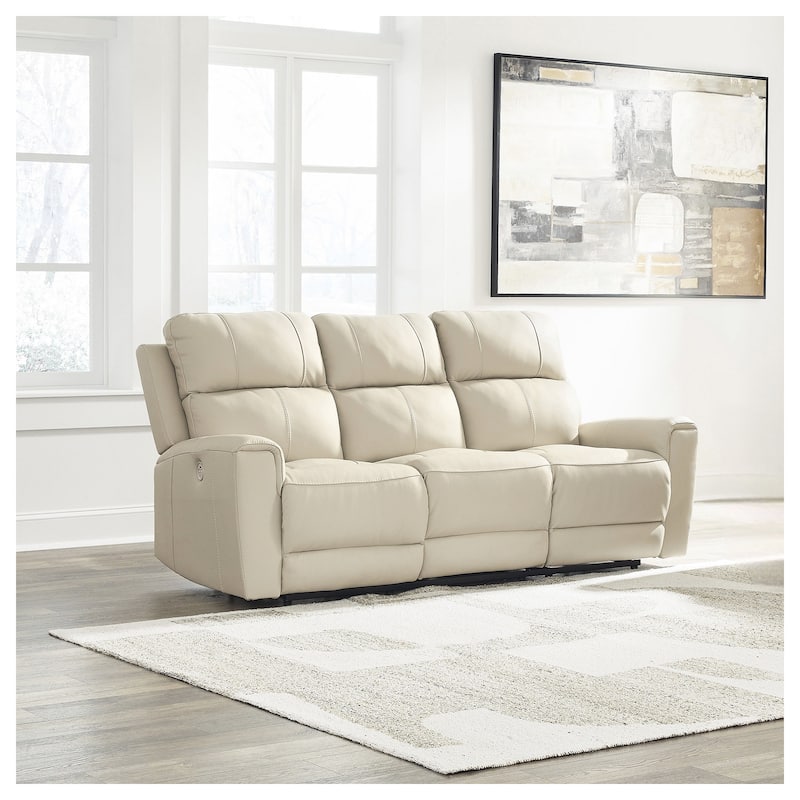 Signature Design by Ashley Dahlmoore Beige Power Reclining Sofa - 87" W x 42" D x 40" H