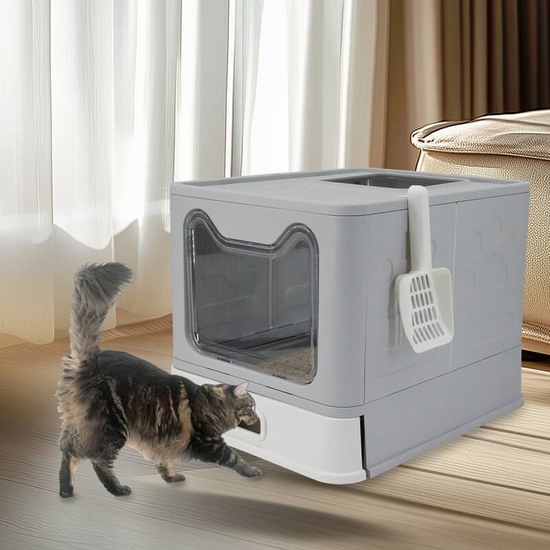 Extra Large Stainless Steel Enclosed Cat Litter Box With Lid Easy Cleaning