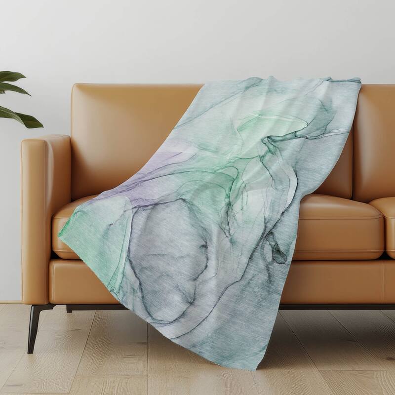 Premium Machine Washable Abstract Contemporary Sherpa Throw Blanket