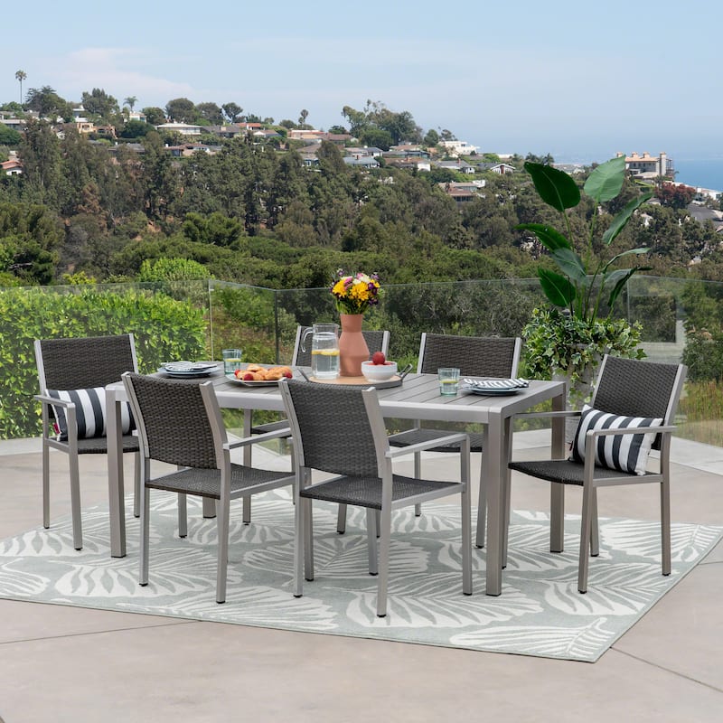 Cape Coral Outdoor 7-piece Aluminum Dining Set by Christopher Knight Home