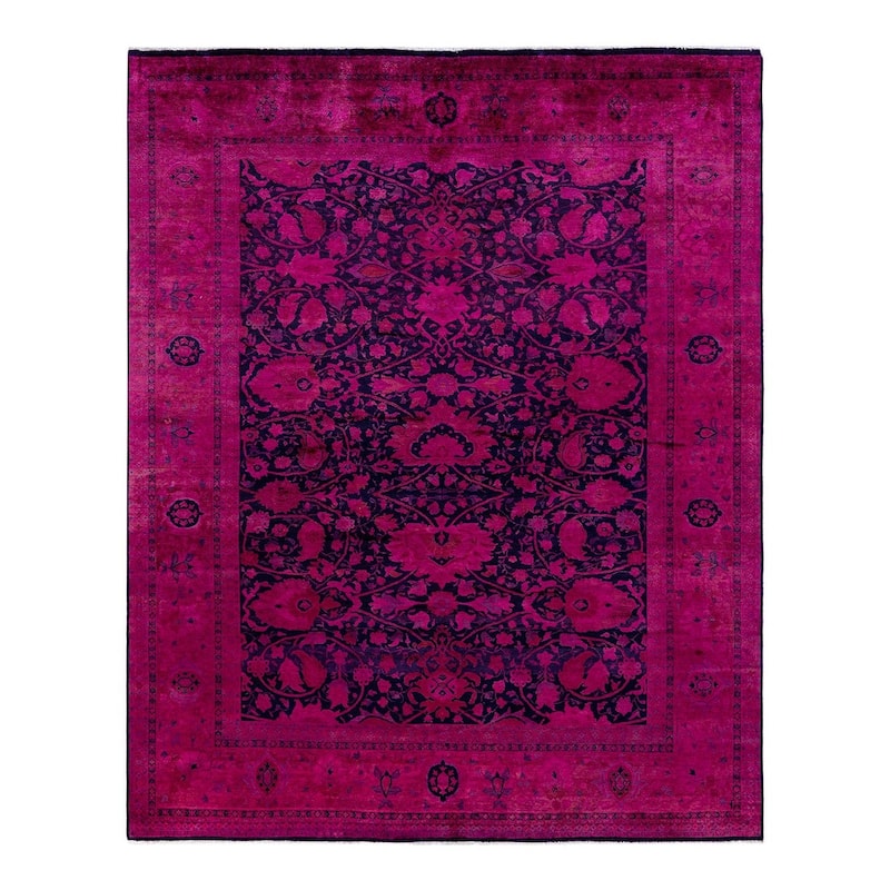 Fine Vibrance One-of-a-Kind Hand-Knotted Area Rug - Pink, 8' 3" x 10' 2" - 8' 3" x 10' 2"