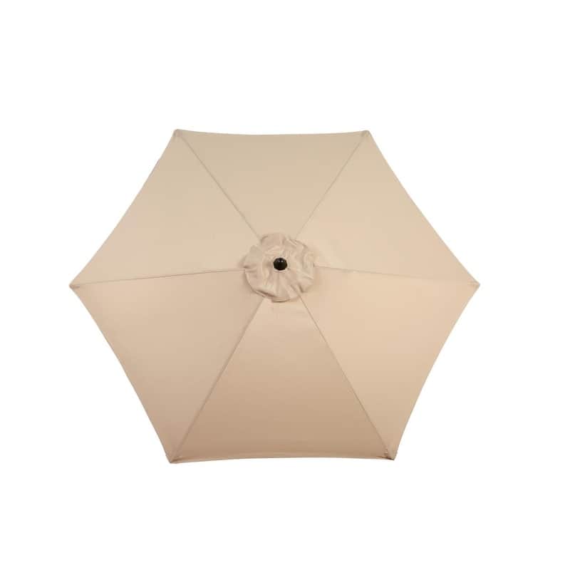 Push-Button Tilt 9FT Patio Umbrella - Easy Crank Lift, 6 Sturdy Ribs (Base Not Included)