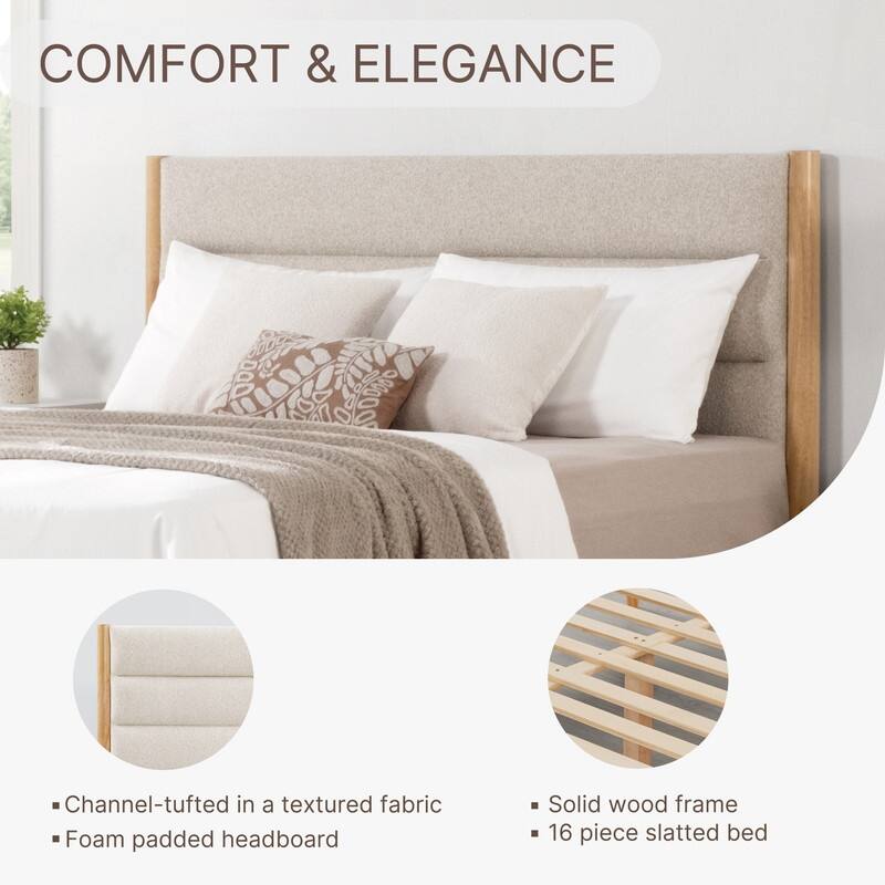 Mason Upholstered Platform Bed Frame with Headboard